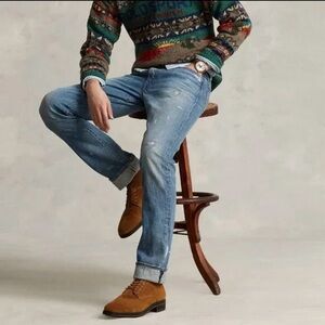 Polo Ralph Lauren Men's Blue Jeans Varick Slim Straight Size 34/32